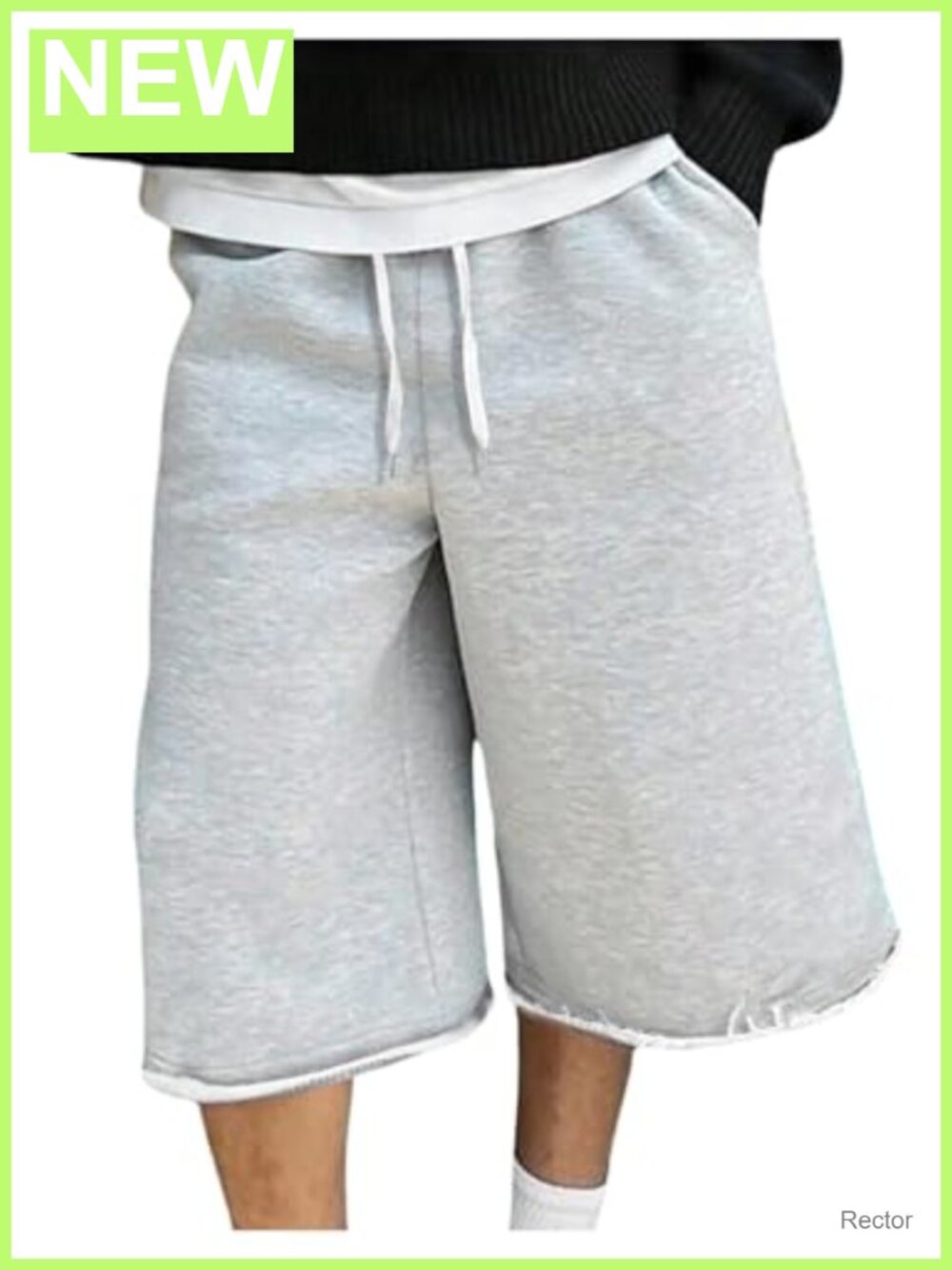 3/4 Length Jorts Sweatpants Y2k Straight Leg Cropped Pants